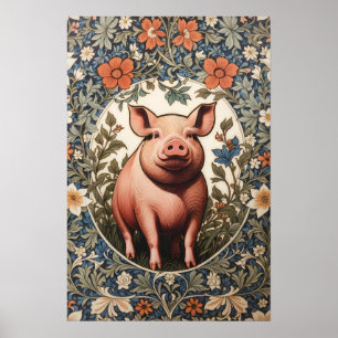 Süßes Schwein, inspiriert von William Morris Poster