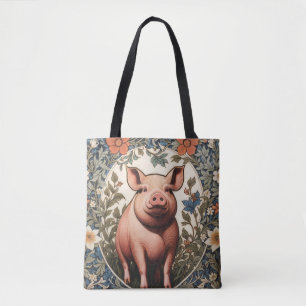 Süßes Schwein, inspiriert von William Morris Tasche