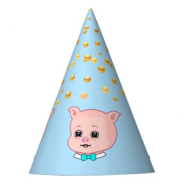 Süßes Schwein & Konfetti Partyhütchen