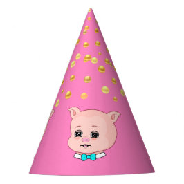 Süßes Schwein & Konfetti Partyhütchen
