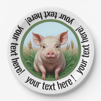 süßes Schwein mit Ihrem Text! Sie können die Größe Pappteller