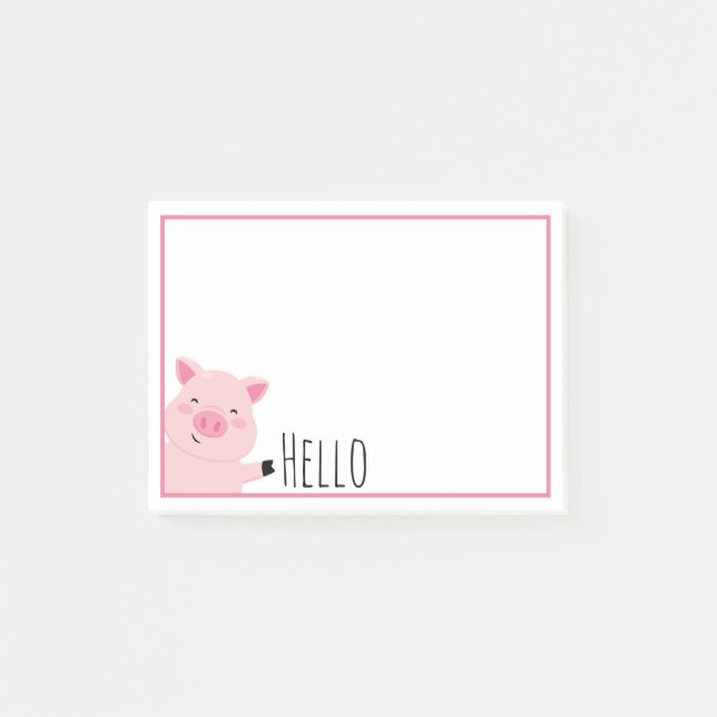 Süßes Schwein Post-it Klebezettel (Vorderseite)