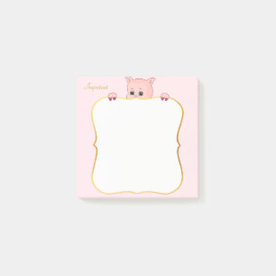 Süßes Schwein und personalisierter Text Post-it Klebezettel