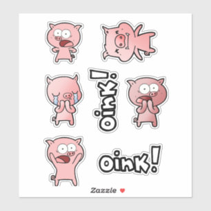 Süßes Schweinchen-Sticker-Set für Kinder und Tierl Aufkleber
