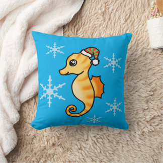 Süßes Seepferdchen Weihnachten Schneeflocke Urlaub Kissen