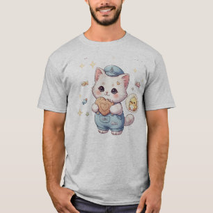 Süßes Segler-Kätzchen Snack-Attacke Miauen - Kawai T-Shirt