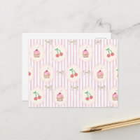 Süßes Shabby Chic Cherries Cupcakes Pink