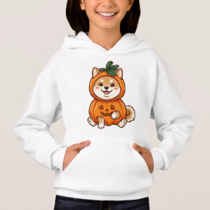 Süßes Shiba Inu-Kürbiskostüm Halloween-Hunde-Illus Hoodie