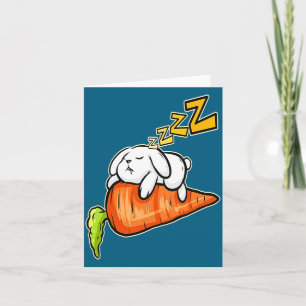 Süßes-Shirt-Hase-Schlafkarotte-Ostern Karte