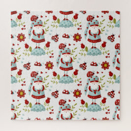 Süßes skandinavisches Gnom-Blumenmuster