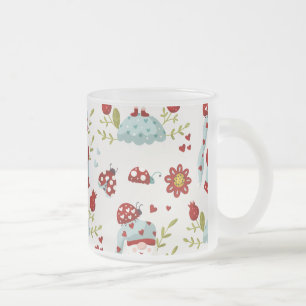 Süßes skandinavisches Gnom-Blumenmuster Mattglastasse