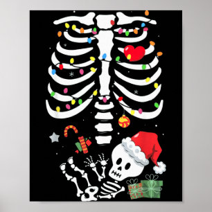 Süßes Skelett-Baby Weihnachten Schwangerschaft Mam Poster