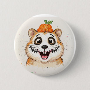 Süßes Skelett-Gesichtsbemalung Hamster Halloween F Button