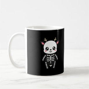 Süßes Skelett Reh Halloween Kaffeetasse