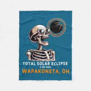 Süßes Skelett Sonnenfinsternis Wapakoneta Ohio Fleecedecke