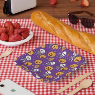 Süßes Skelett-Spaß für Halloween Pappteller