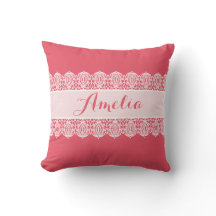 Süßes Skript - helles rosa Spitze-Monogramm