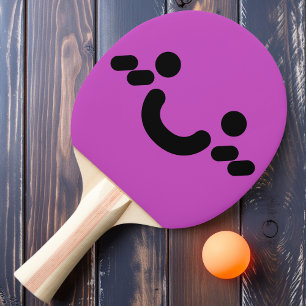 Süßes Smiley-Gesicht Lila Ping-Pong-Schläger Tischtennis Schläger