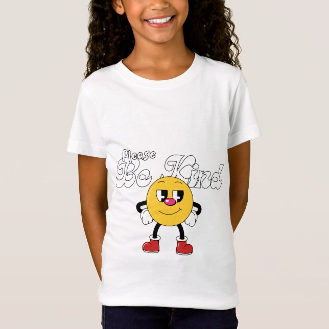 Süßes Smiley-Gesicht Mädchen T-Shirt (Vorderseite)