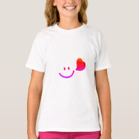 Süßes Smiley-Gesicht mit Herz – Minimalistische Fr