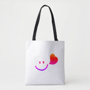 Süßes Smiley-Gesicht mit Herz – Minimalistische Fr Tasche