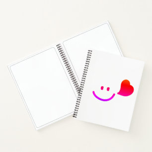 Süßes Smiley-Gesicht mit Herz – Minimalistische Gl Notizbuch