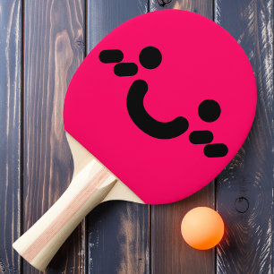 Süßes Smiley-Gesicht Rosa Ping-Pong-Schläger Tischtennis Schläger