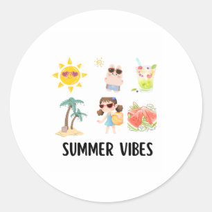 Süßes Sommer-Shirt für Kinder. Runder Aufkleber