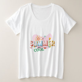 Süßes Sommer-Shirt mit Blumenmotiv – Farbige Sonne Große Größe T-Shirt