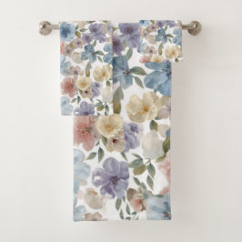 Süßes Sommer-Wasserfarben-Blumenmuster Badhandtuch Set