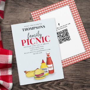 Süßes Sommerpicknick Trendy QR-Code Social Media Einladung