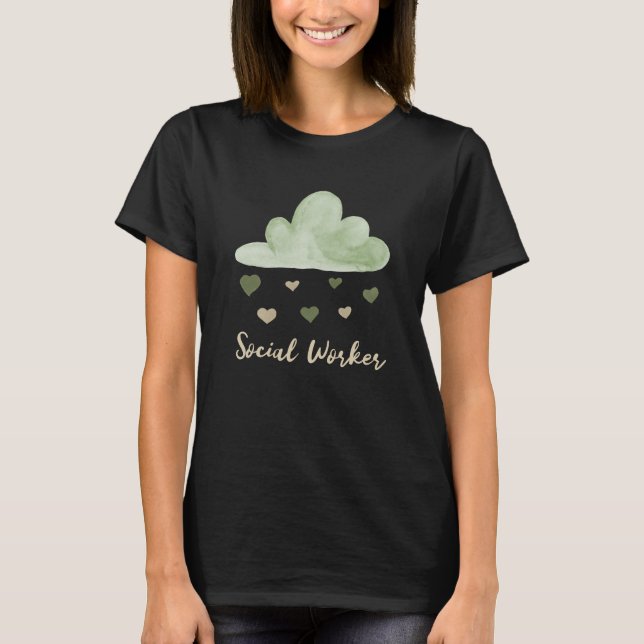 Süßes Sozialarbeiter-Shirt – Cloud & Hearts Tee (Vorderseite)