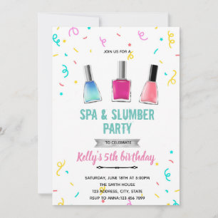 Süßes Spa-Manicure-Pedicure-Thema Einladung