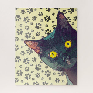 Süßes spähendes Katzen-Design-Puzzle
