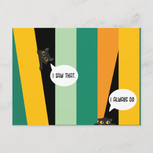 Süßes spähendes Katzen-Geschenk für Katzenliebhabe Postkarte