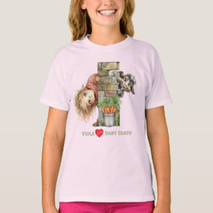 Süßes spähendes Mädchen und süßes spähendes Ziegen T-Shirt