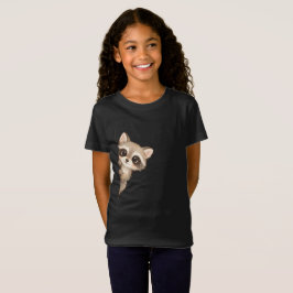Süßes spähendes Waschbär-Kinder-Shirt T-Shirt