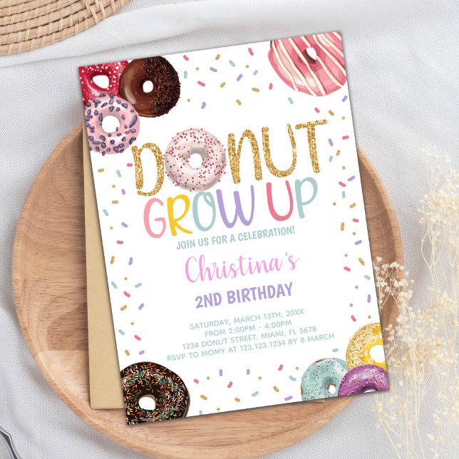 Süßes Sprinkle Party laden Kinder ein Einladung (Donuts Birthday Invitations)