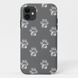 Süßes, stilvolles Pfotenmuster auf dunkelgrau Case-Mate iPhone Hülle