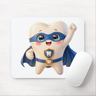 Süßes Superhelden-Zahn-Mauspad - Geschenk für Zahn Mousepad