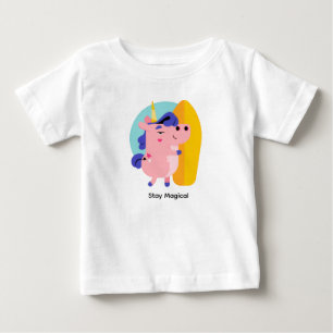 Süßes Surfing-Einhorn – Kawaii Sommerstrand Baby T-shirt