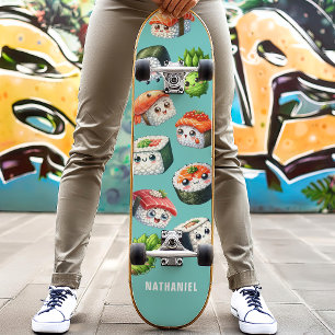 Süßes Sushi Nigiri Wasabi Maki Roll Skateboard