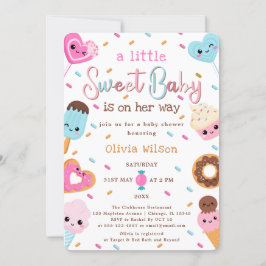 Süßes Süßes Land Sprinkles Donut Babydusche Einladung