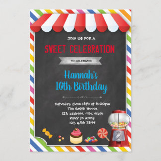 Süßes Süßigkeiten Geburtstagseinladung Einladung