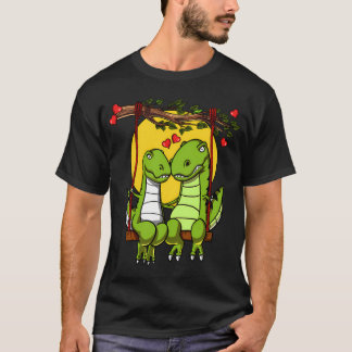 Süßes T-Rex-Dinosaurier-Paar T-Shirt