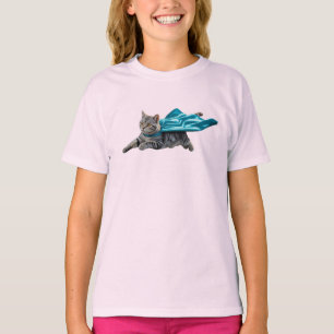 Süßes Tabby-Superhelden-Kinder-T-Shirt T-Shirt