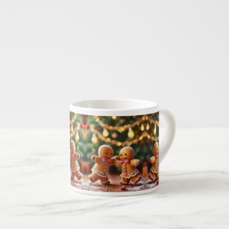 Süßes tanzendes Ingwerbrot-Paar Weihnachten Ferien Espressotasse