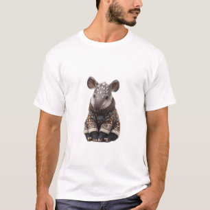 Süßes Tapirbaby in gemütlichem gestricktem Pullove T-Shirt