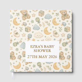 Süßes Teddybär-Baby-Party-Gästebuch | Geschlecht N Gästebuch