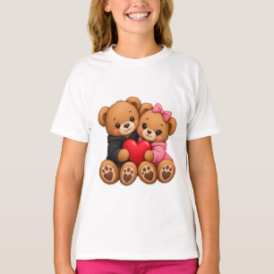 Süßes Teddybär-Liebe-T-Shirt Reizendes Bärenpaar T-Shirt
